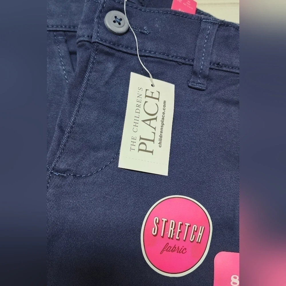 The Children's Place Girls Navy Uniform Stretch Skinny Chino Pants Size 8 - NWT